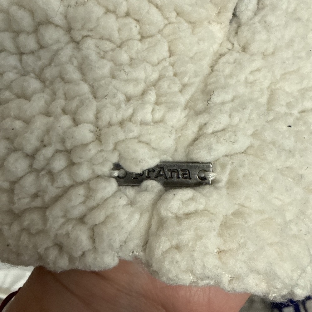 Prana Womens Size M Permafrost Half Zip Sherpa Hoodie Jacket -Lined-Off White - Picture 3 of 14